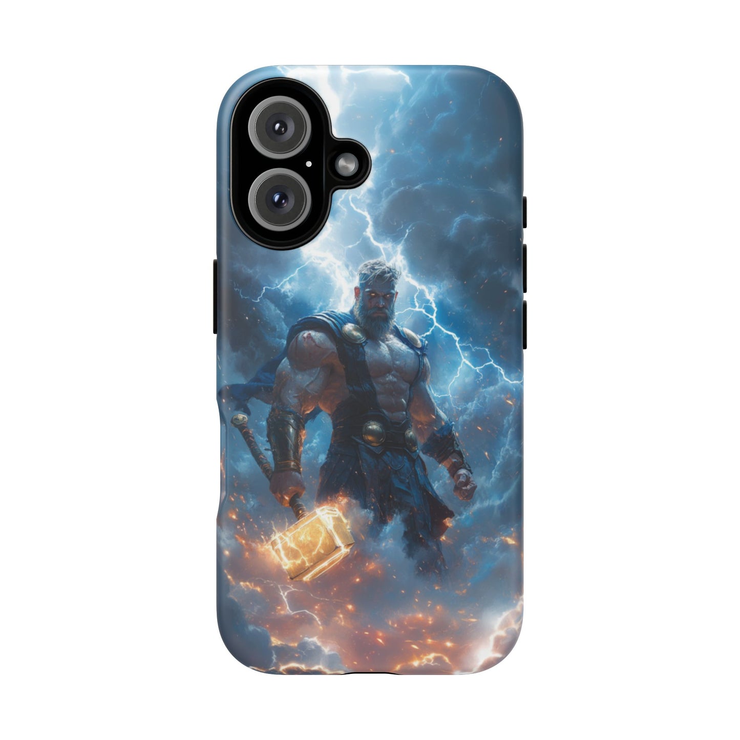 Thunderous Might: Thor Wielding Mjölnir Phone Case - iPhone, Google Pixel, Samsung