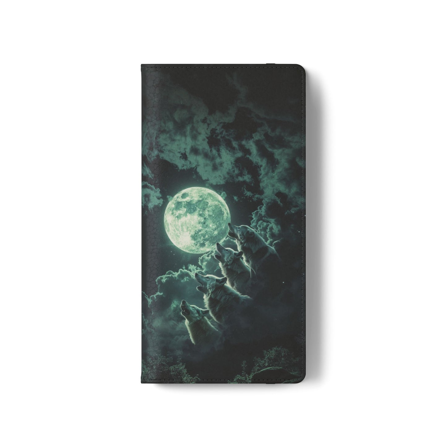 Moonlit Wolf Chorus - Wallet Flip Case