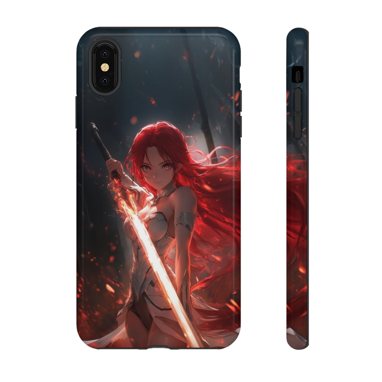 Crimson Ember Warrior – Tough iPhone Case