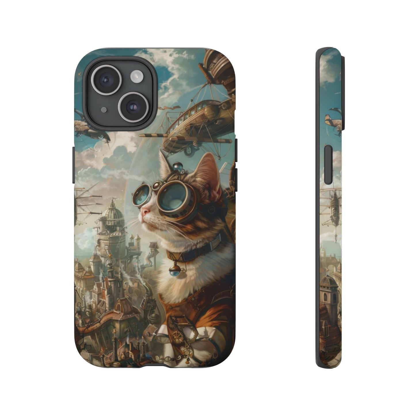 Steampunk Cat Adventurer - iPhone, Google Pixel, Samsung Galaxy