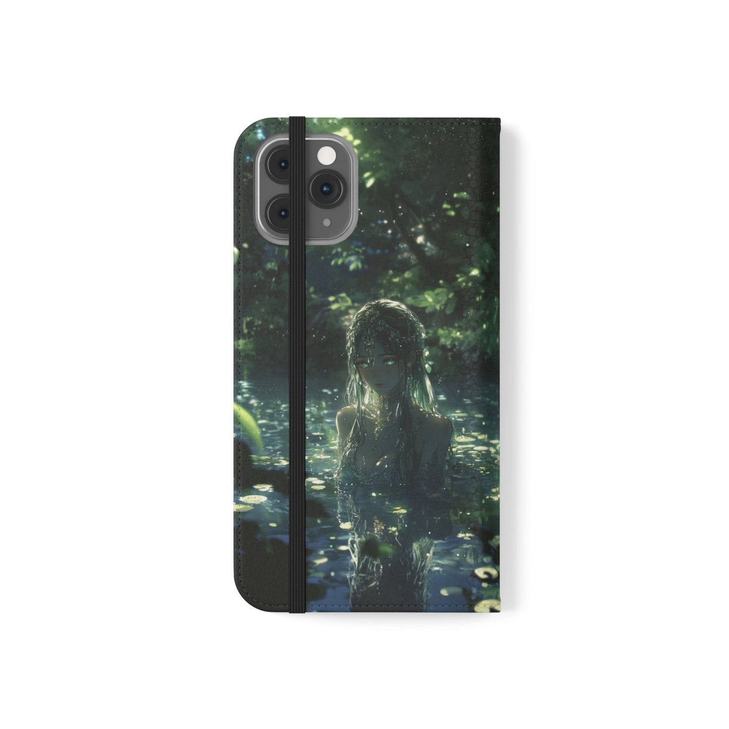 Forest Water Nymph Green Eyes Pond - Wallet Flip Case
