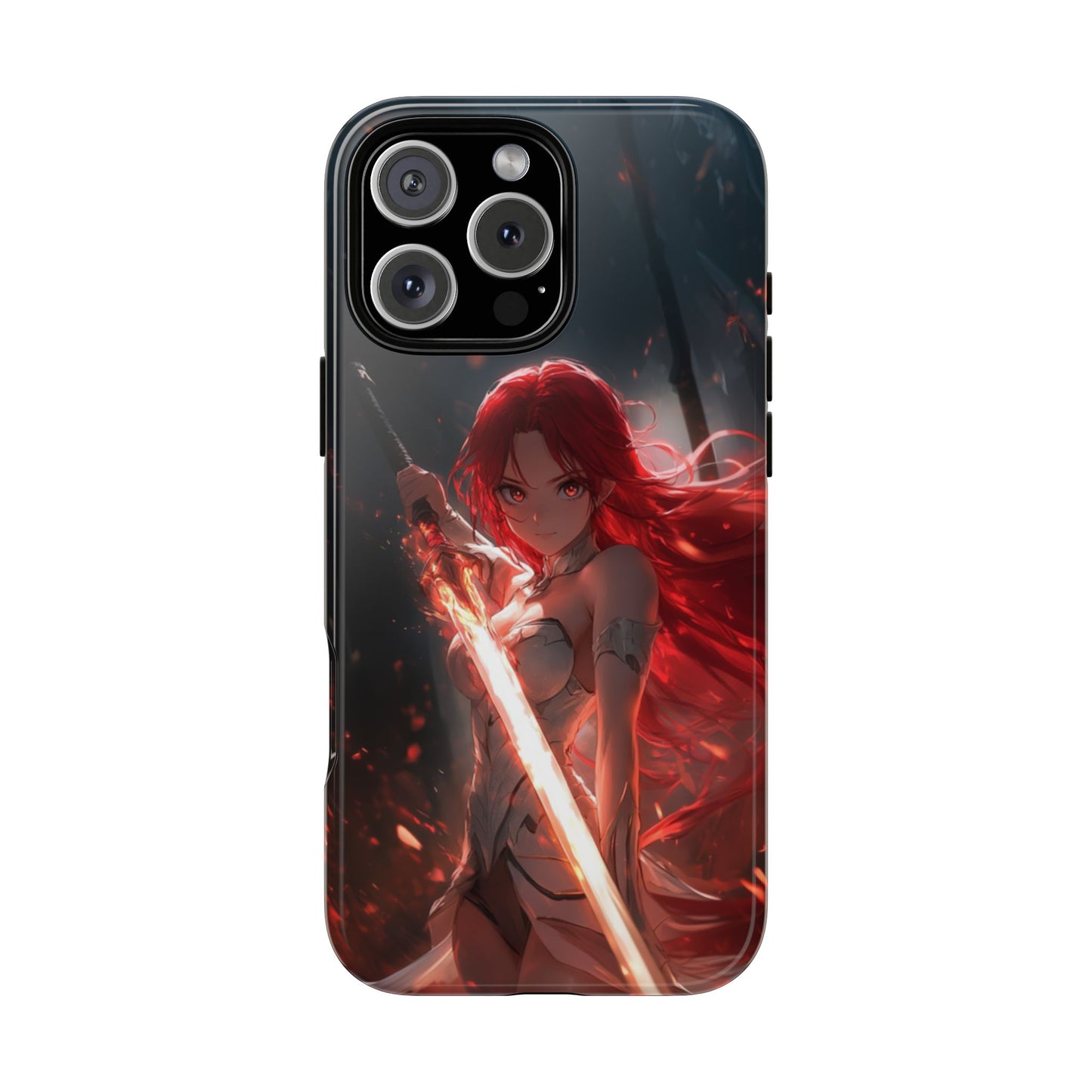 Crimson Ember Warrior – Tough iPhone Case
