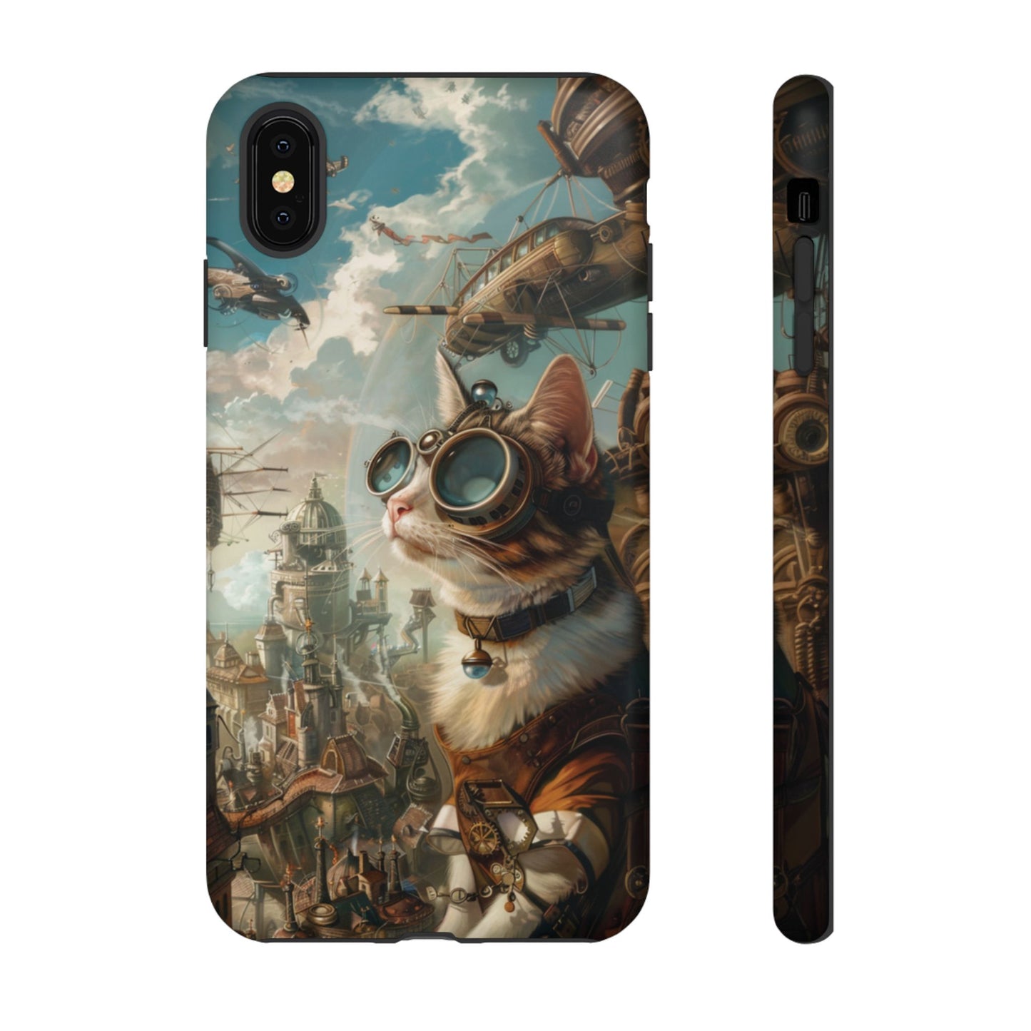 Steampunk Cat Adventurer - iPhone, Google Pixel, Samsung Galaxy