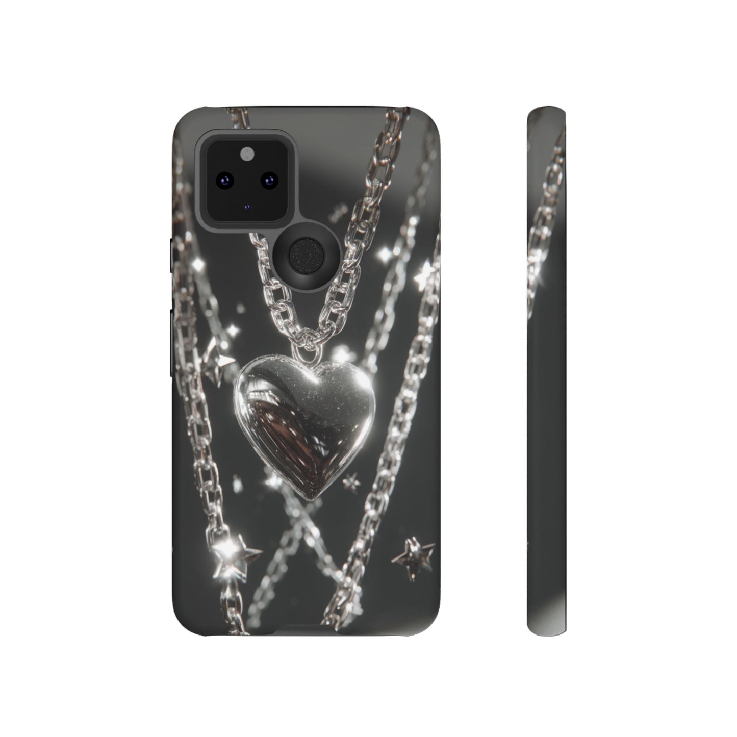 Silver Heart Chains - Tough Google Pixel Case