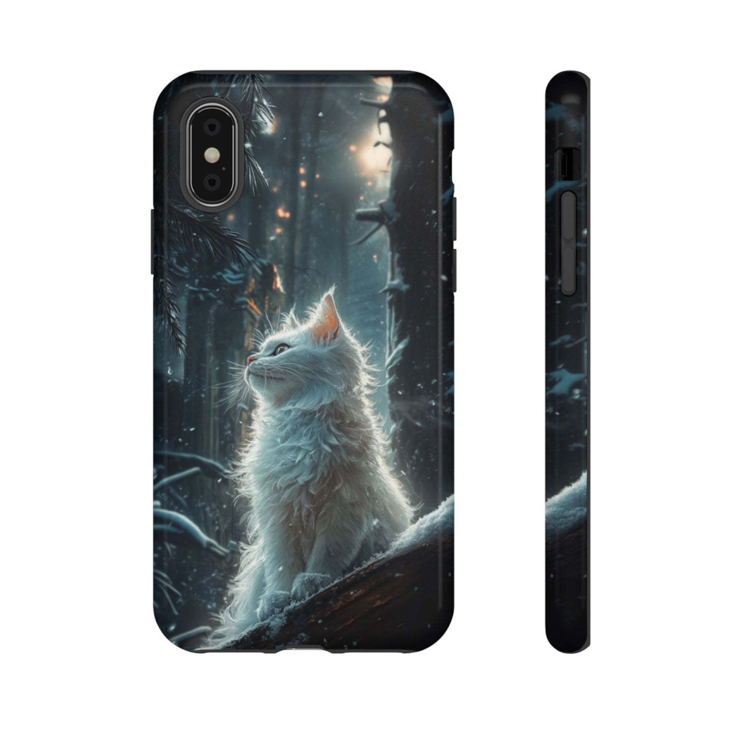 Winter Enchantment White Cat Phone Case - iPhone, Google Pixel, Samsung Galaxy