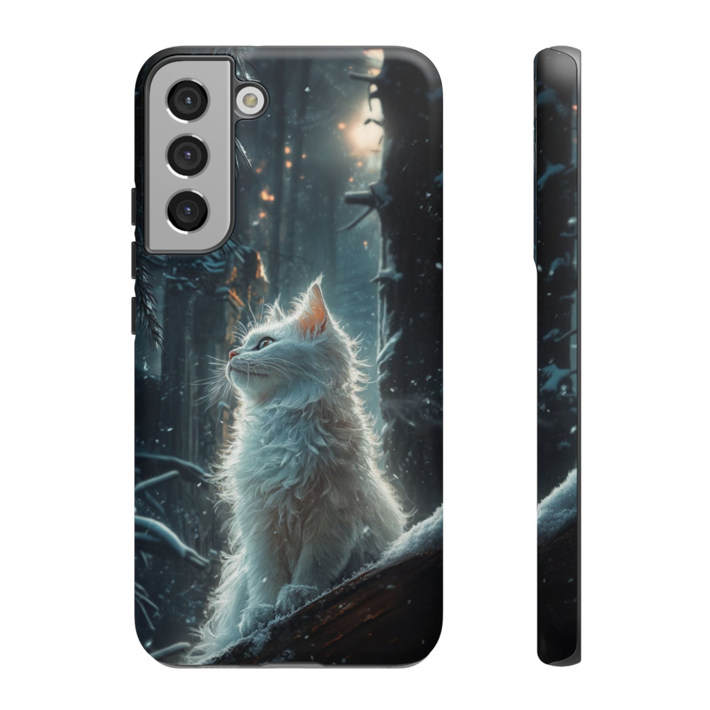 Winter Enchantment White Cat Phone Case - iPhone, Google Pixel, Samsung Galaxy