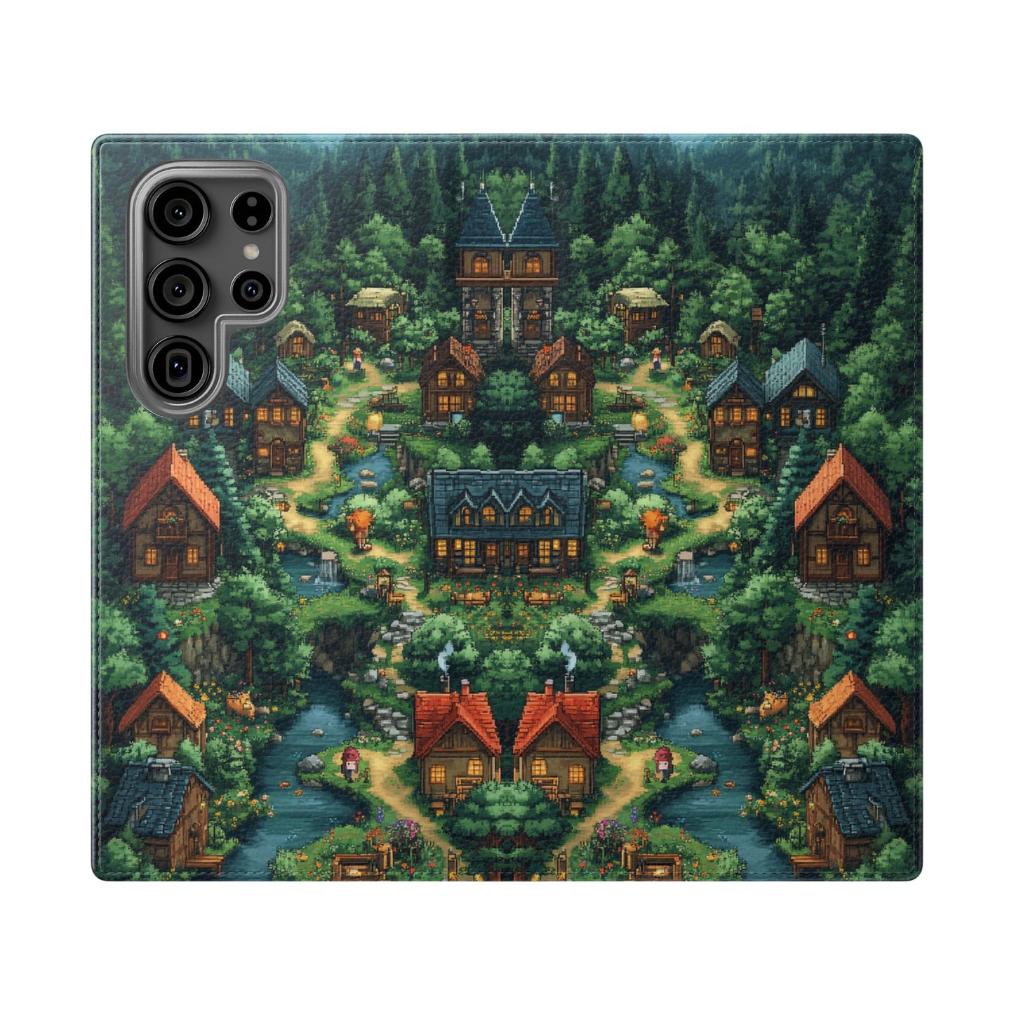 Pixel Forest Hamlet - Wallet Flip Case