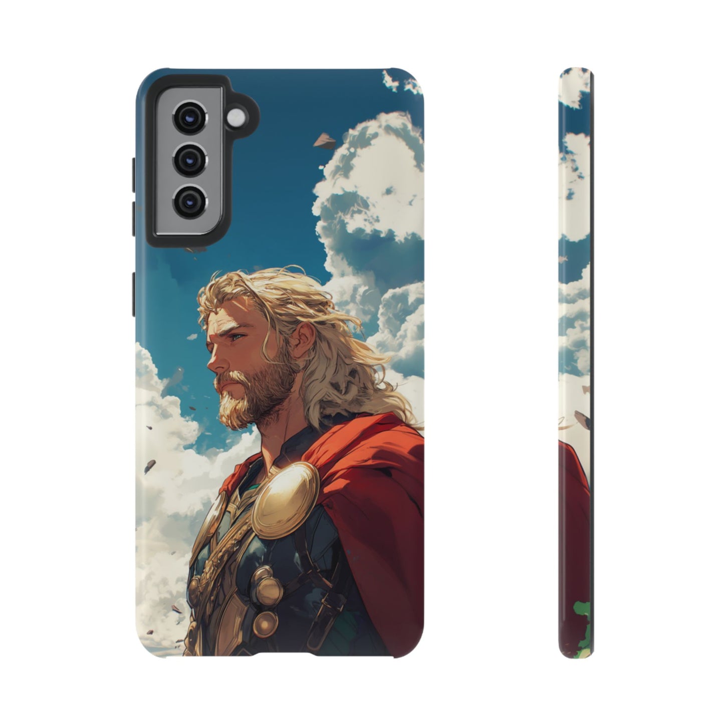 Celestial Protector: Anime-Style Thor Phone Case - iPhone, Google Pixel, Samsung