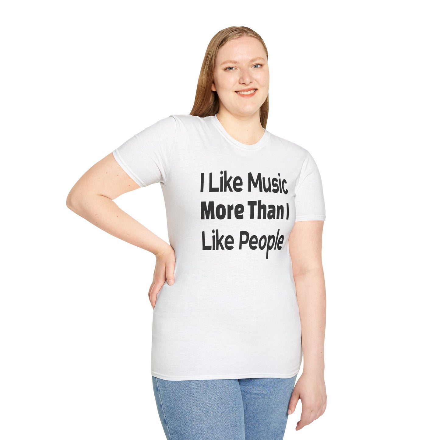 "I Like Music More Than I Like People" Unisex Soft-Style T-Shirt