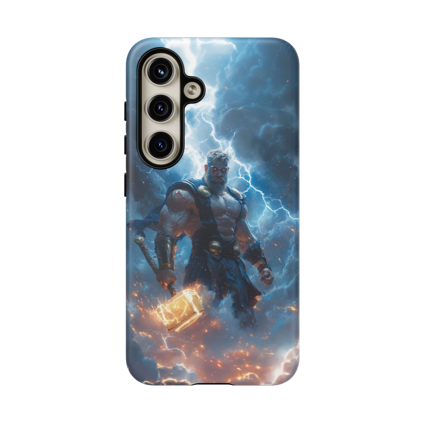 Thunderous Might: Thor Wielding Mjölnir Phone Case - iPhone, Google Pixel, Samsung