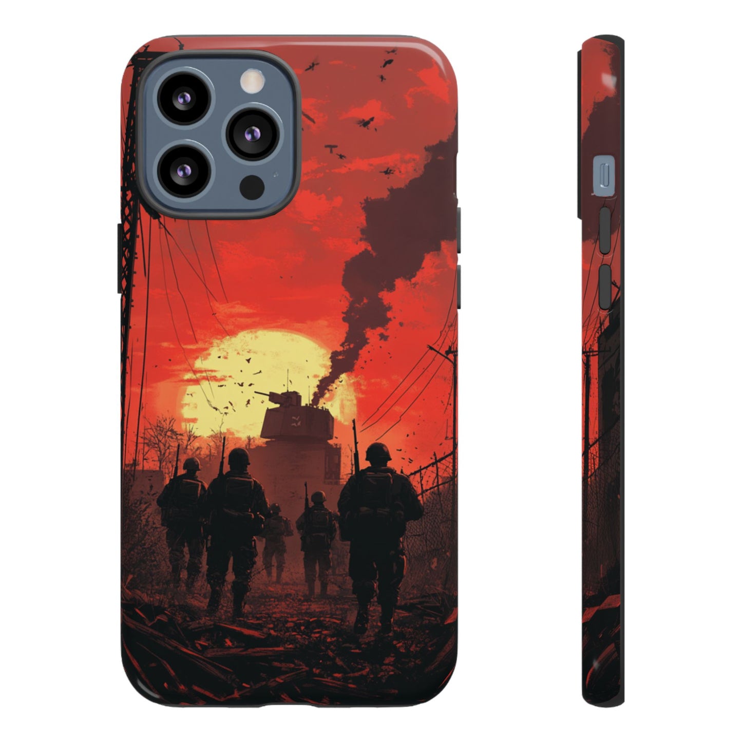 Dystopian Sunset Soldier Phone Case - iPhone, Google Pixel, Samsung Galaxy