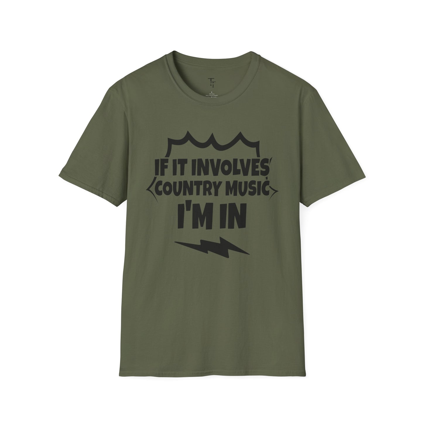 "If It Involves Country Music I'm In" Unisex Soft-Style T-Shirt