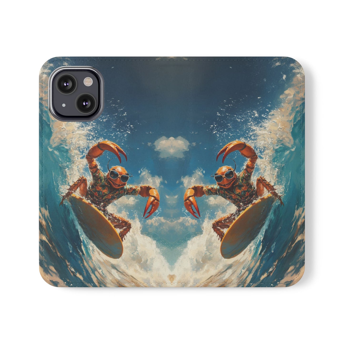 Surfing Crab - Wallet Flip Case
