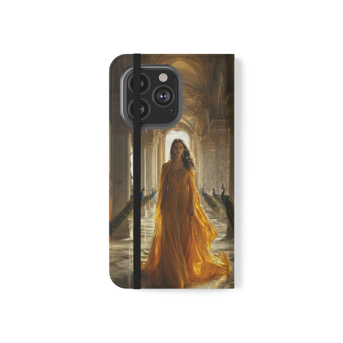Hera Golden Palace Peacock Goddess - Wallet Flip Case