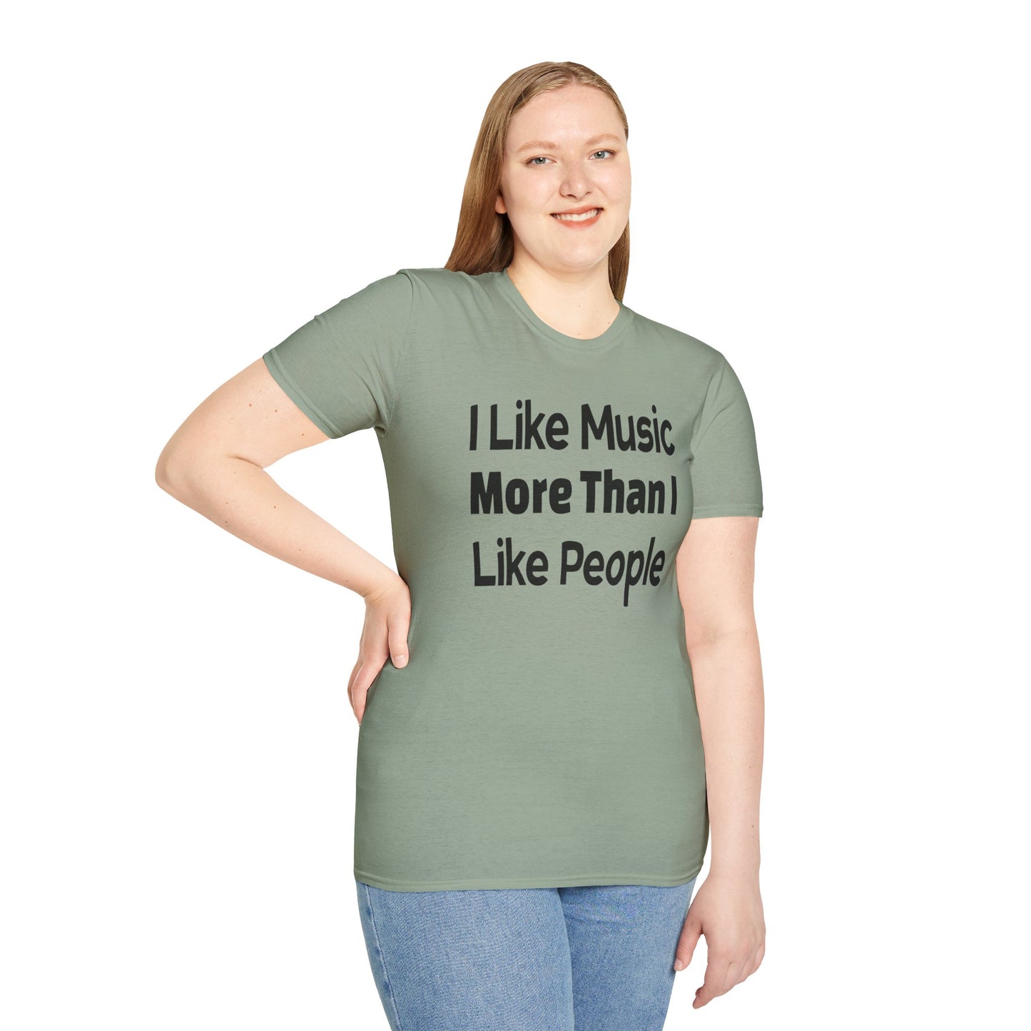 "I Like Music More Than I Like People" Unisex Soft-Style T-Shirt