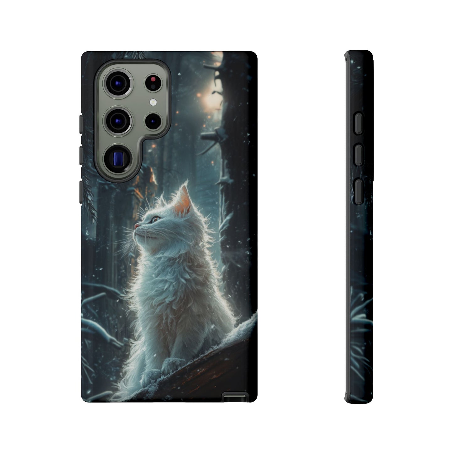 Winter Enchantment White Cat Phone Case - iPhone, Google Pixel, Samsung Galaxy