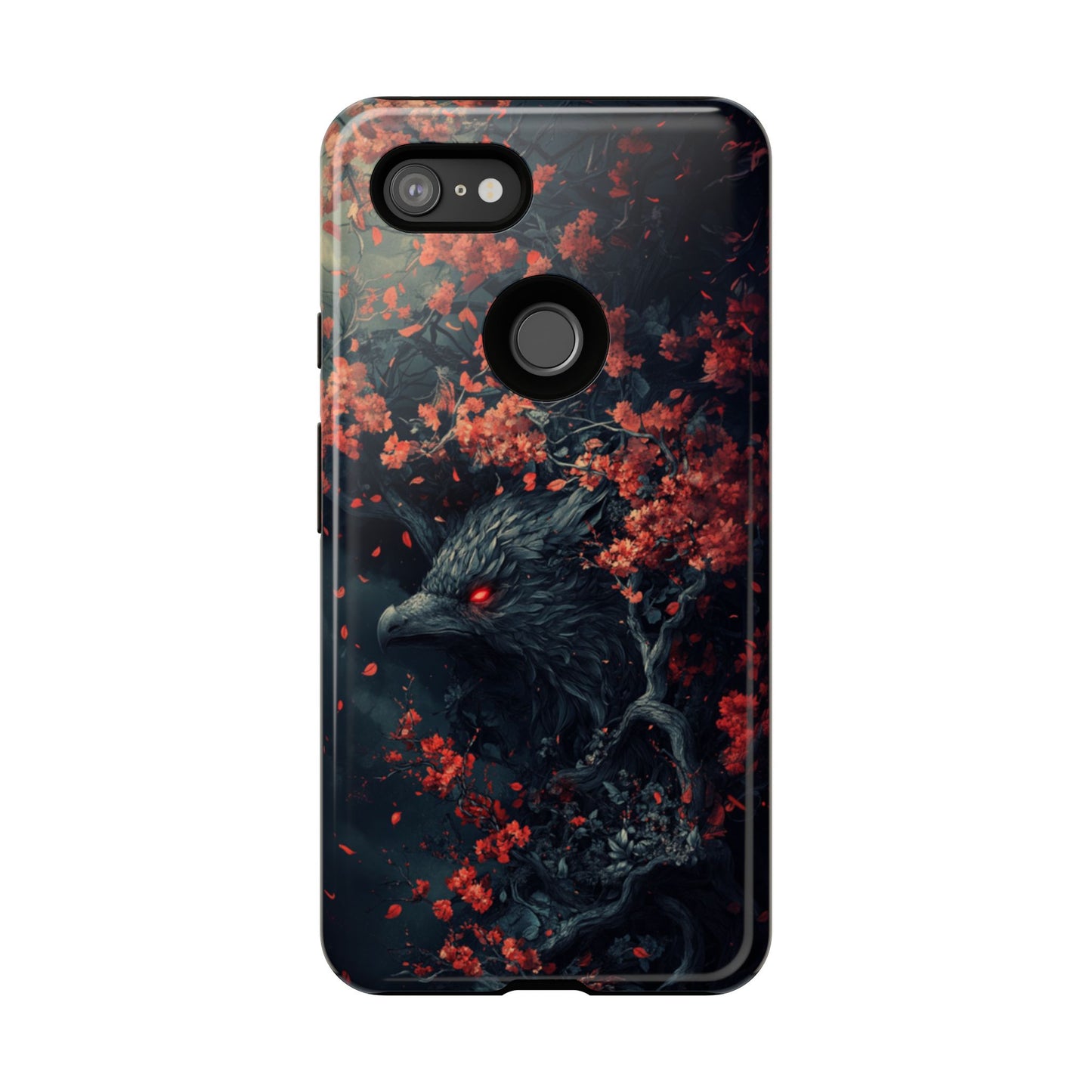Crimson Raven Bloom – Tough Google Pixel Case
