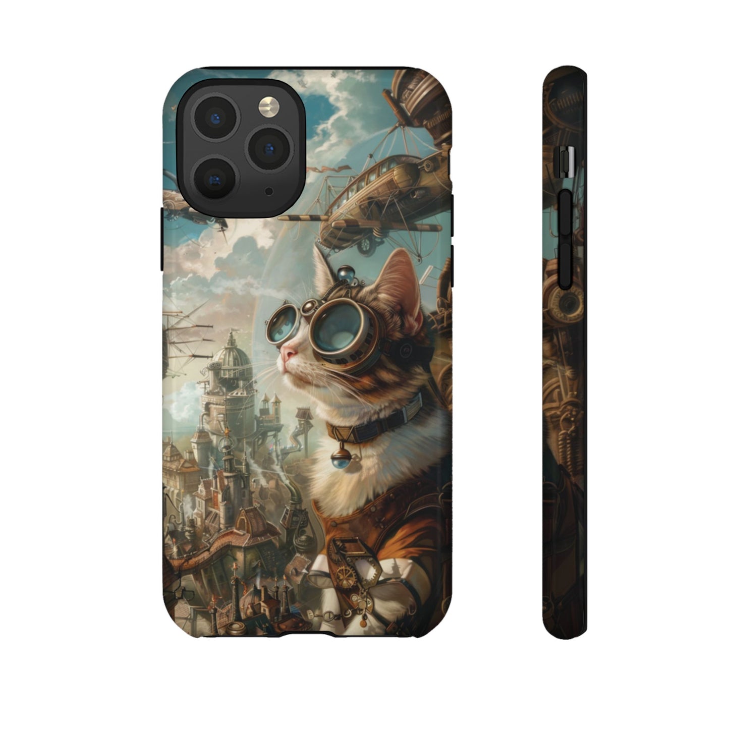 Steampunk Cat Adventurer - iPhone, Google Pixel, Samsung Galaxy