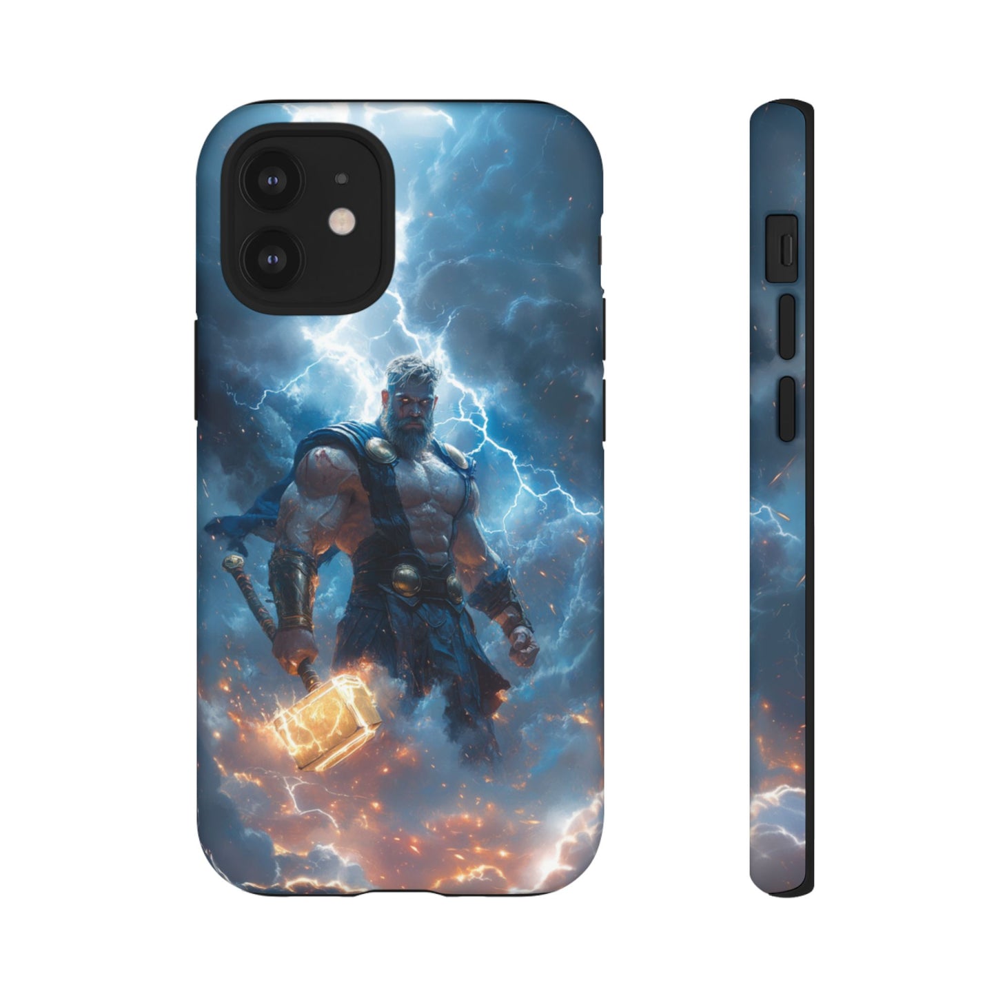 Thunderous Might: Thor Wielding Mjölnir Phone Case - iPhone, Google Pixel, Samsung