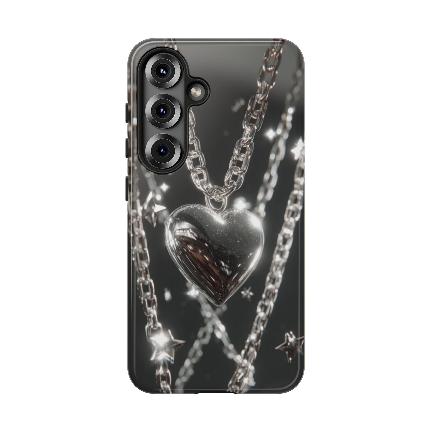 Silver Heart Chains - Tough Samsung Galaxy Case