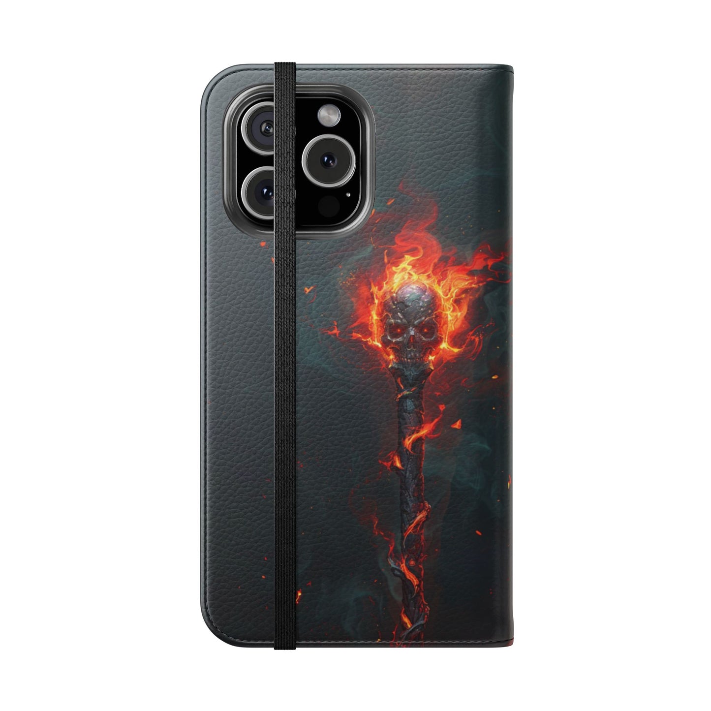 Inferno Skull Staff - Wallet Flip Case