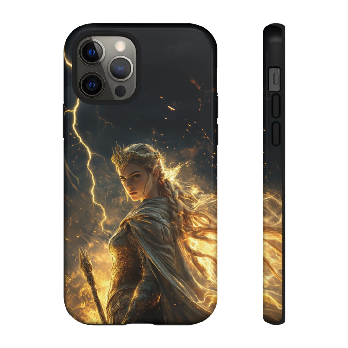 Elf Queen Golden Lightning Storm Crown - Tough iPhone Case