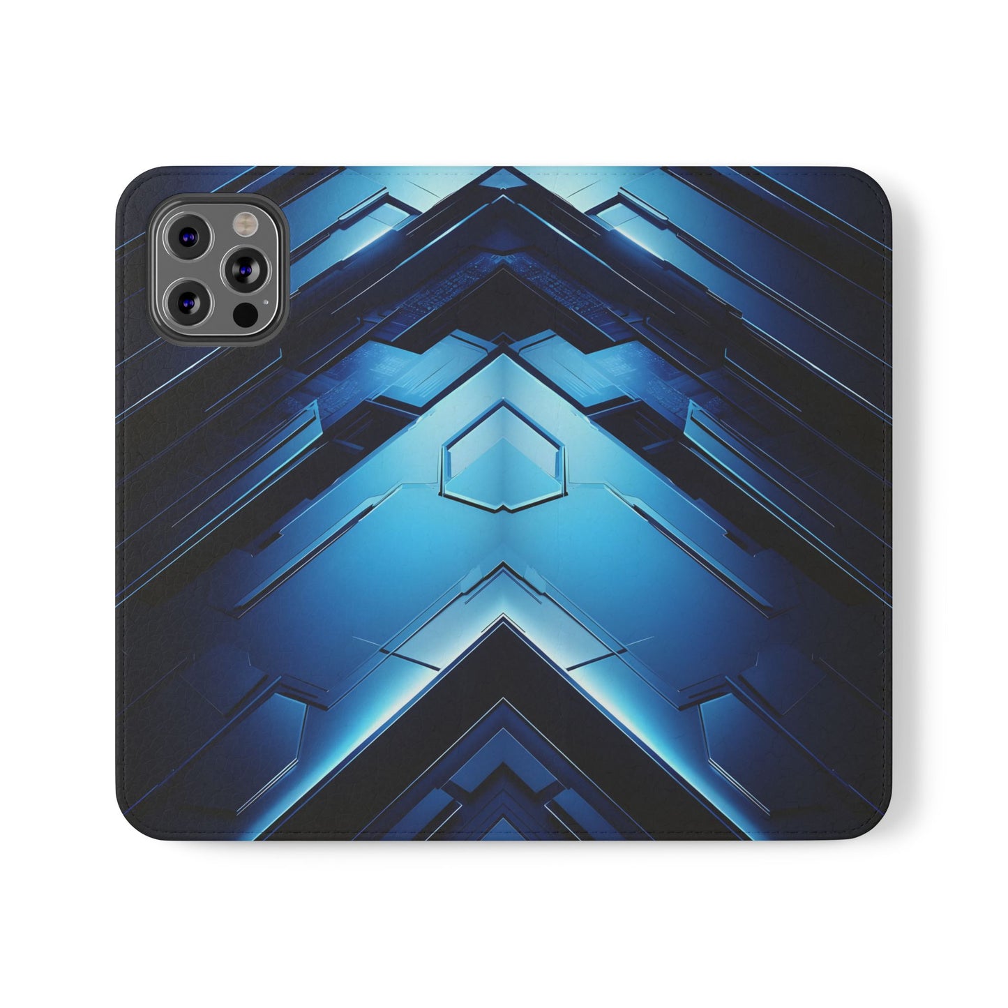 Blue Tech Matrix - Wallet Flip Case