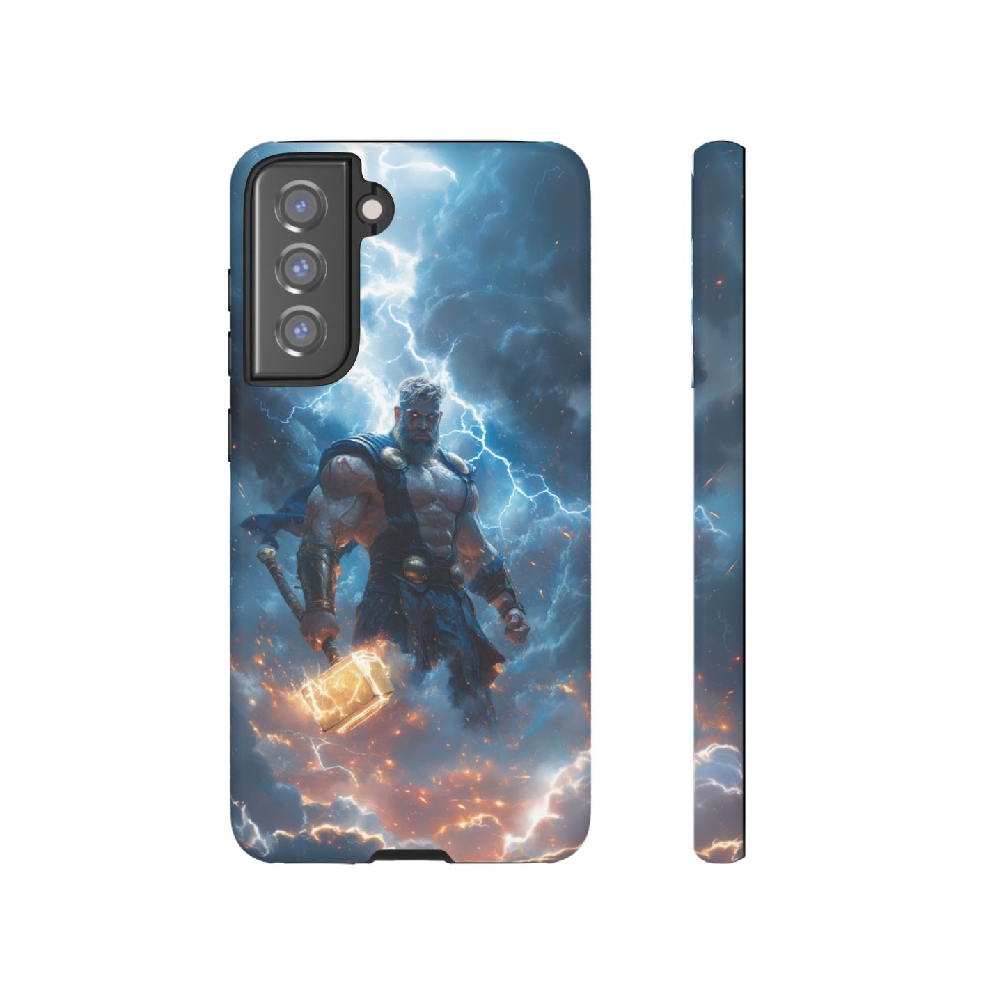 Thunderous Might: Thor Wielding Mjölnir Phone Case - iPhone, Google Pixel, Samsung