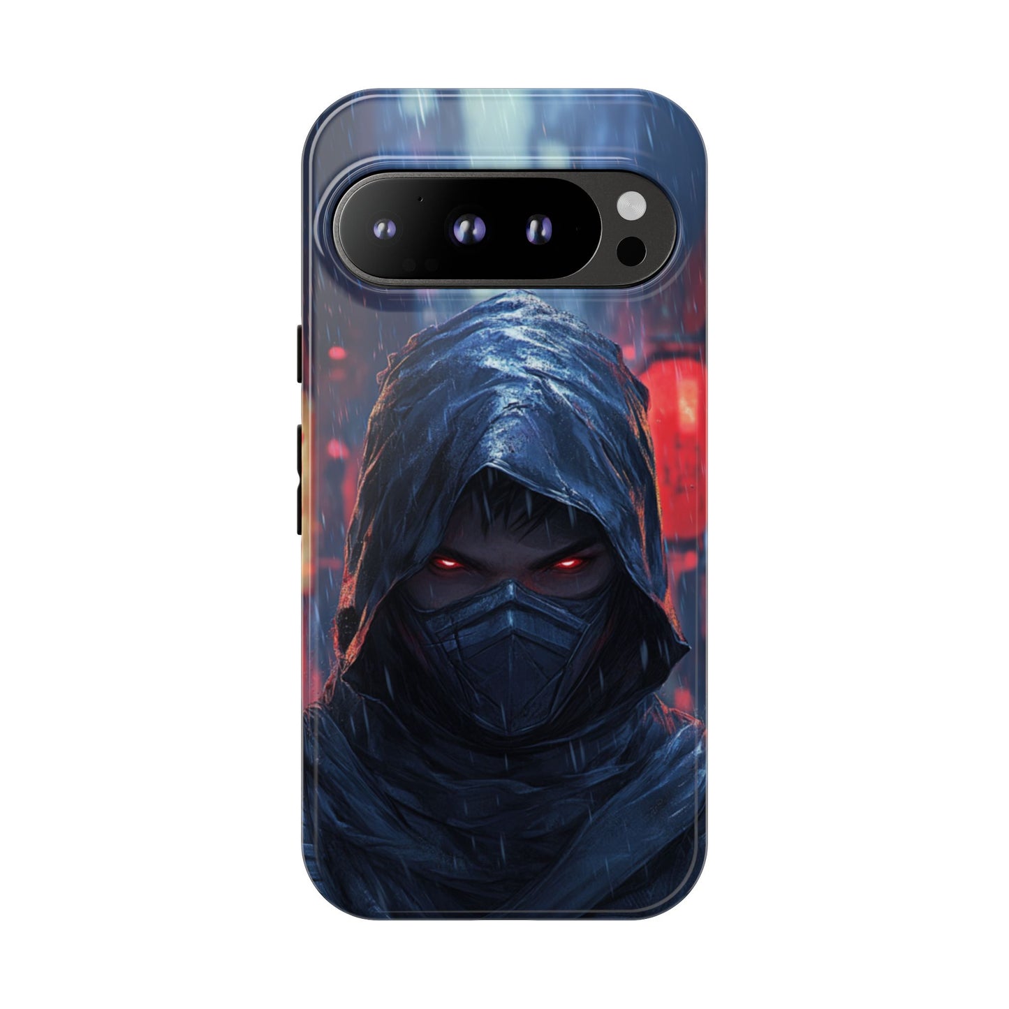 Cyberpunk Ninja Red Eyes Rain - Tough Google Pixel Case