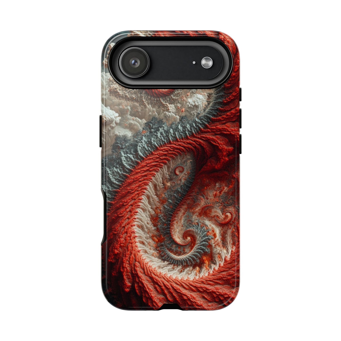 Crimson Spiral Fractal – Tough iPhone Case