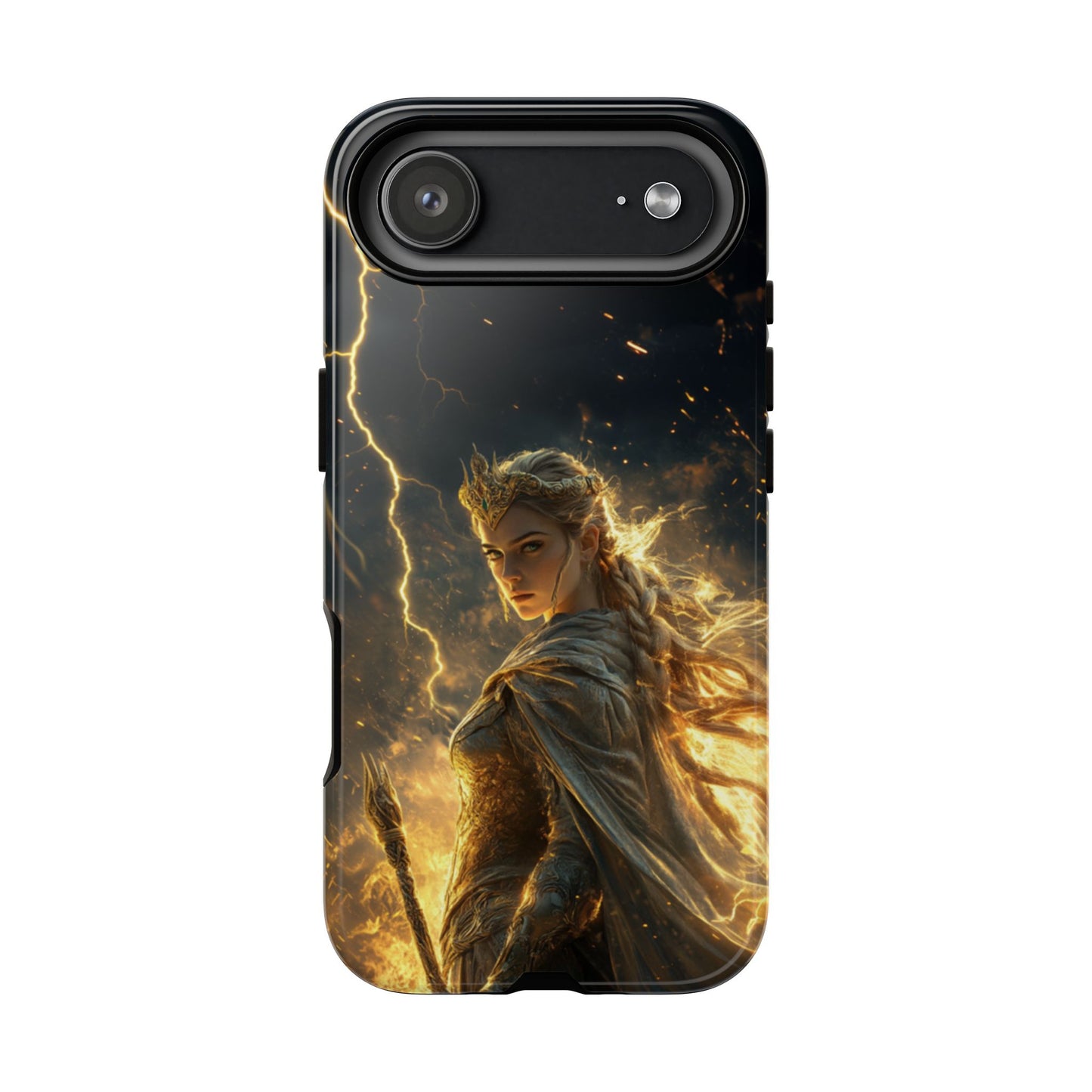 Elf Queen Golden Lightning Storm Crown - Tough iPhone Case