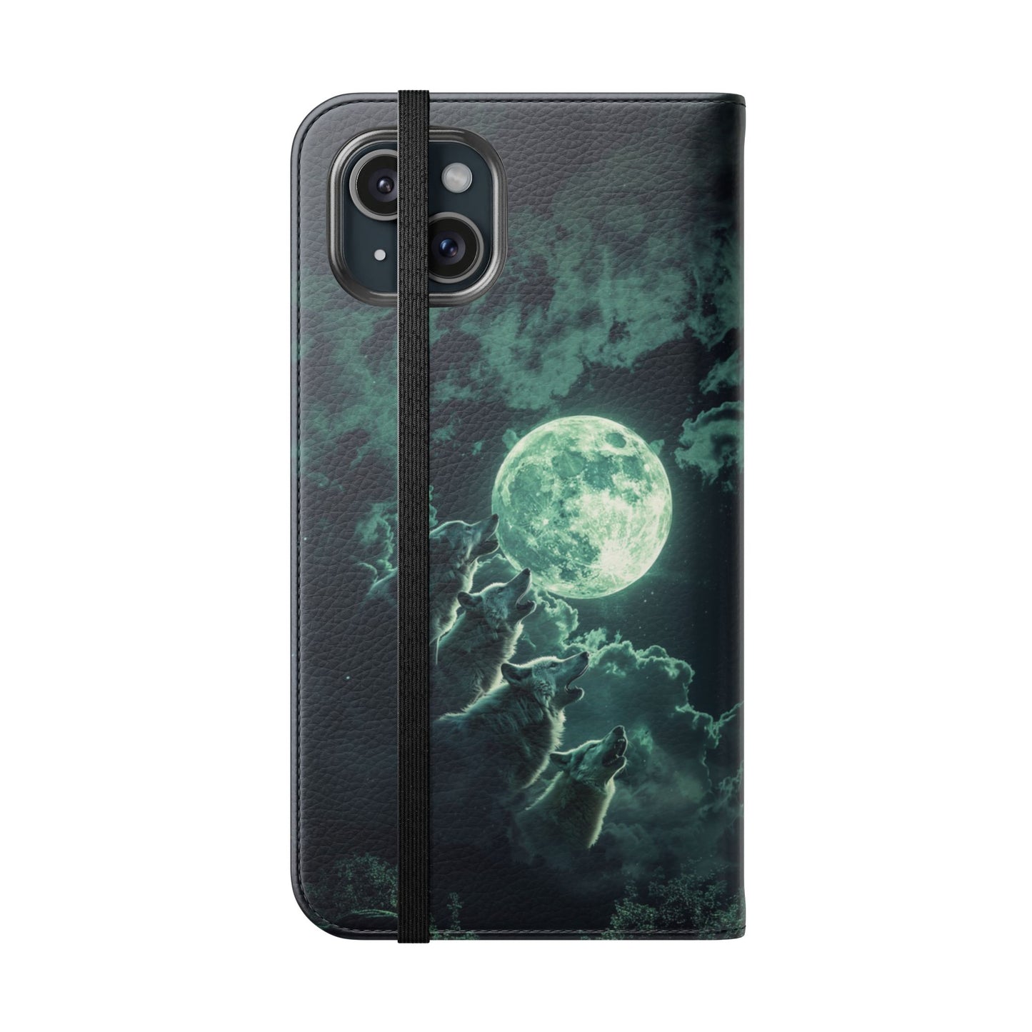 Moonlit Wolf Chorus - Wallet Flip Case