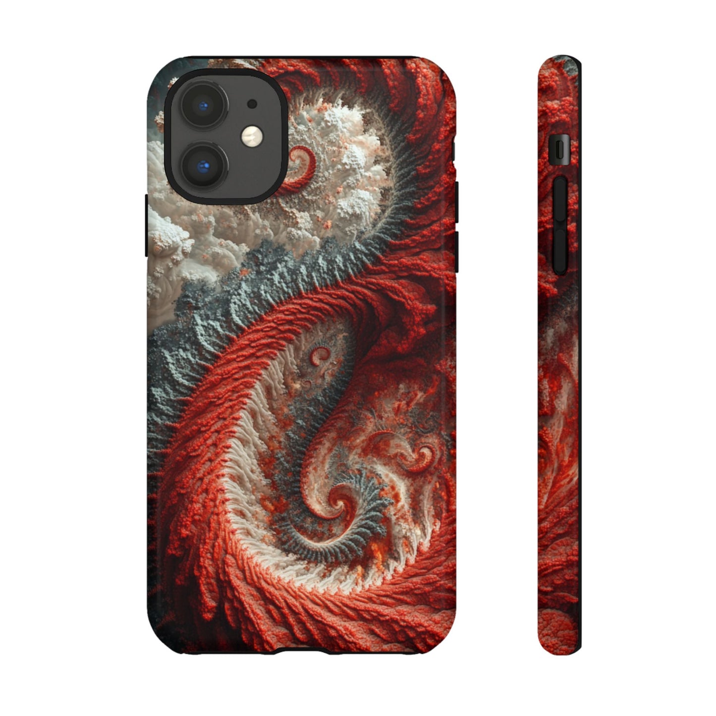 Crimson Spiral Fractal – Tough iPhone Case