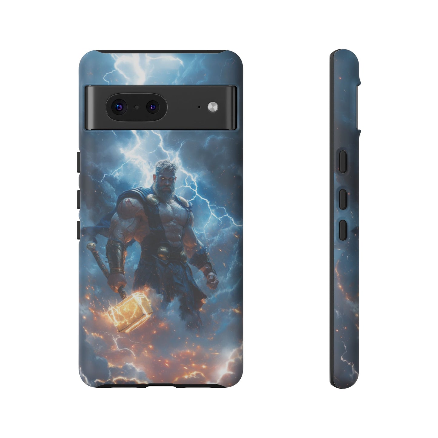 Thunderous Might: Thor Wielding Mjölnir Phone Case - iPhone, Google Pixel, Samsung