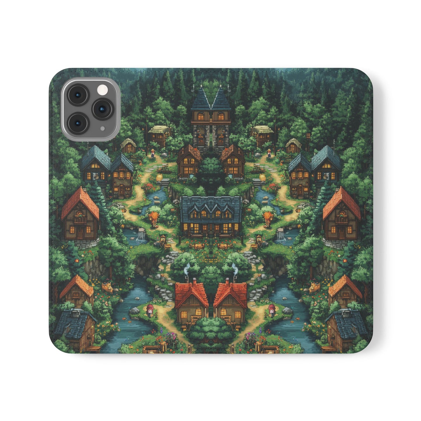 Pixel Forest Hamlet - Wallet Flip Case