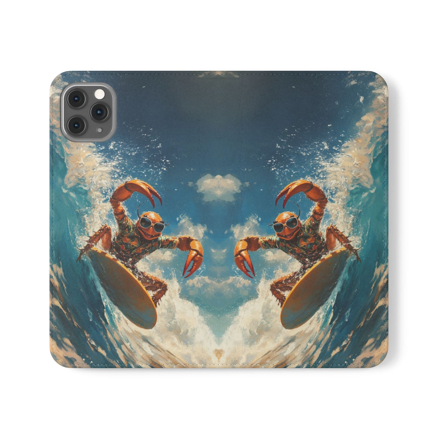 Surfing Crab - Wallet Flip Case