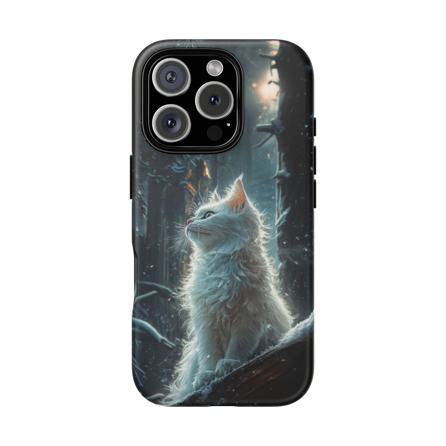 Winter Enchantment White Cat Phone Case - iPhone, Google Pixel, Samsung Galaxy