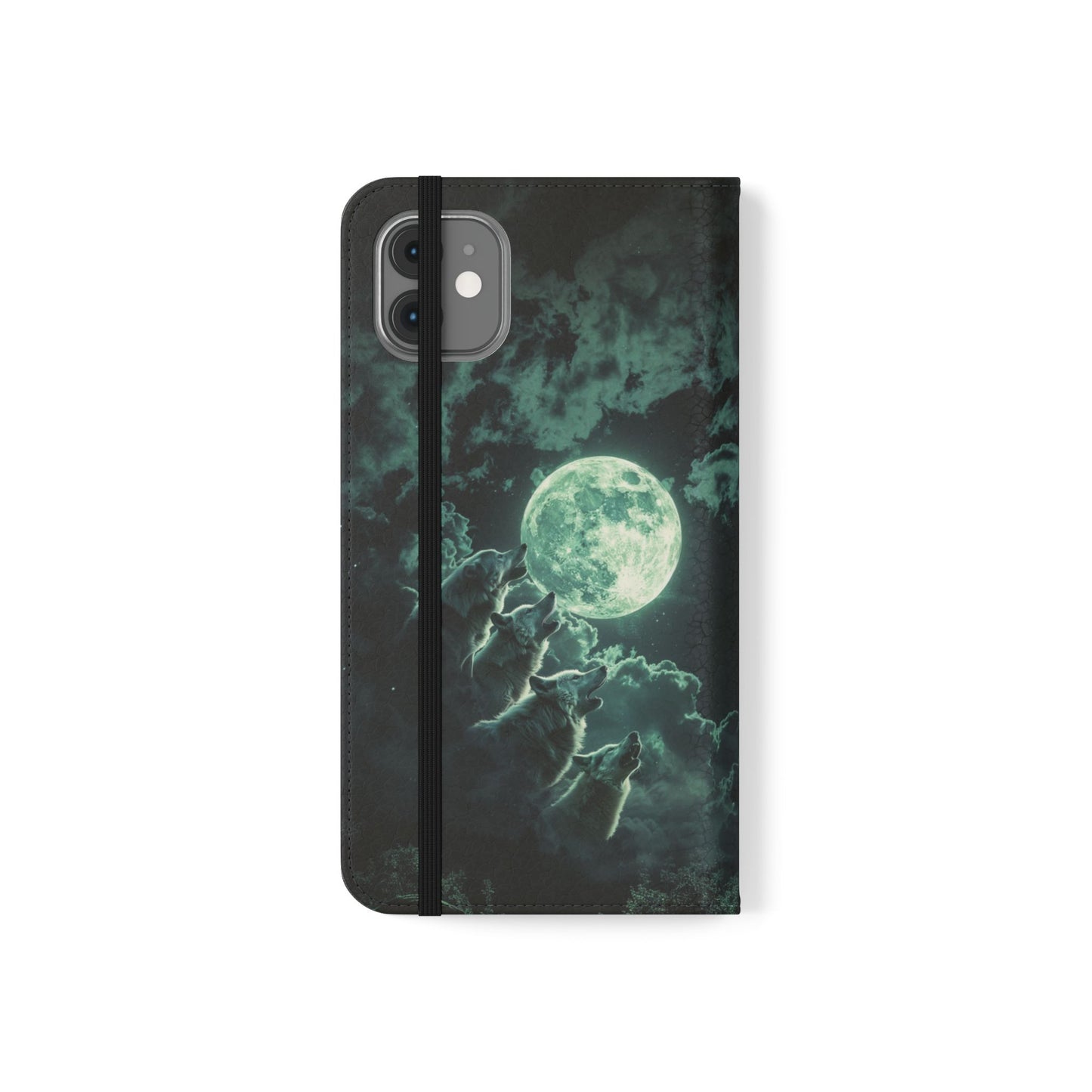 Moonlit Wolf Chorus - Wallet Flip Case