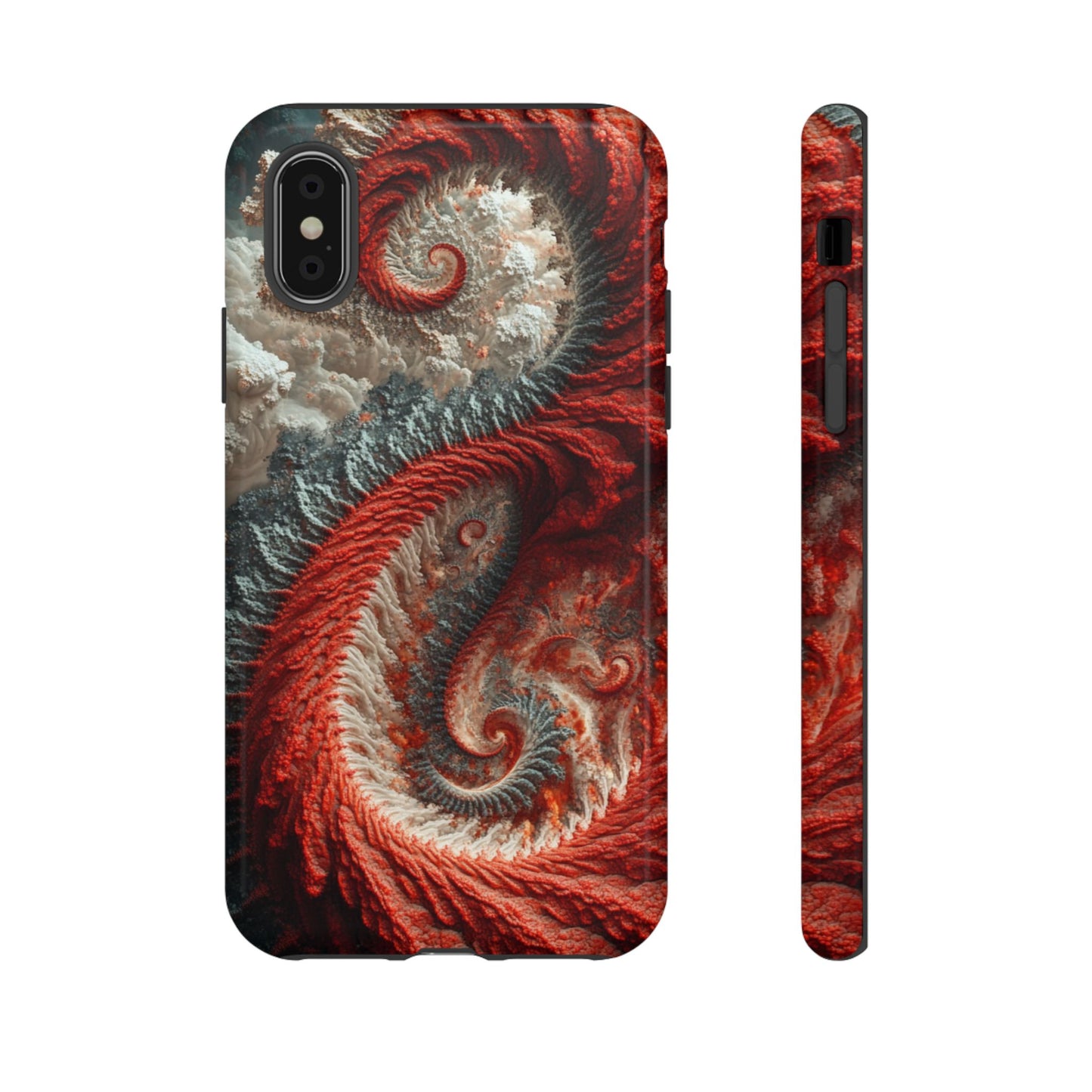 Crimson Spiral Fractal – Tough iPhone Case