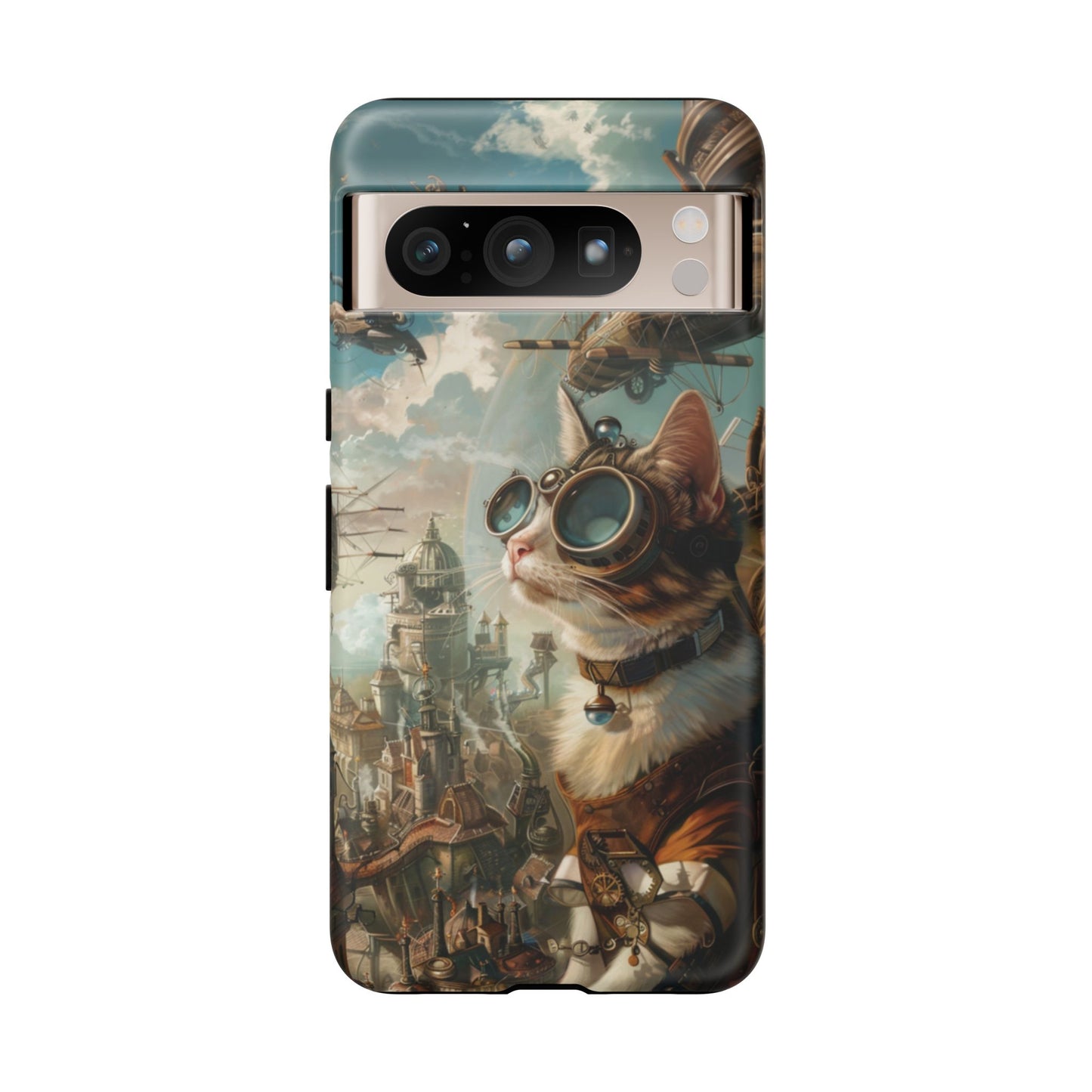 Steampunk Cat Adventurer - iPhone, Google Pixel, Samsung Galaxy