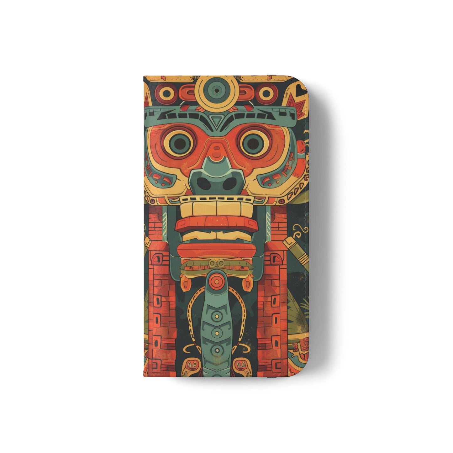 Aztec Totem Mask - Wallet Flip Case