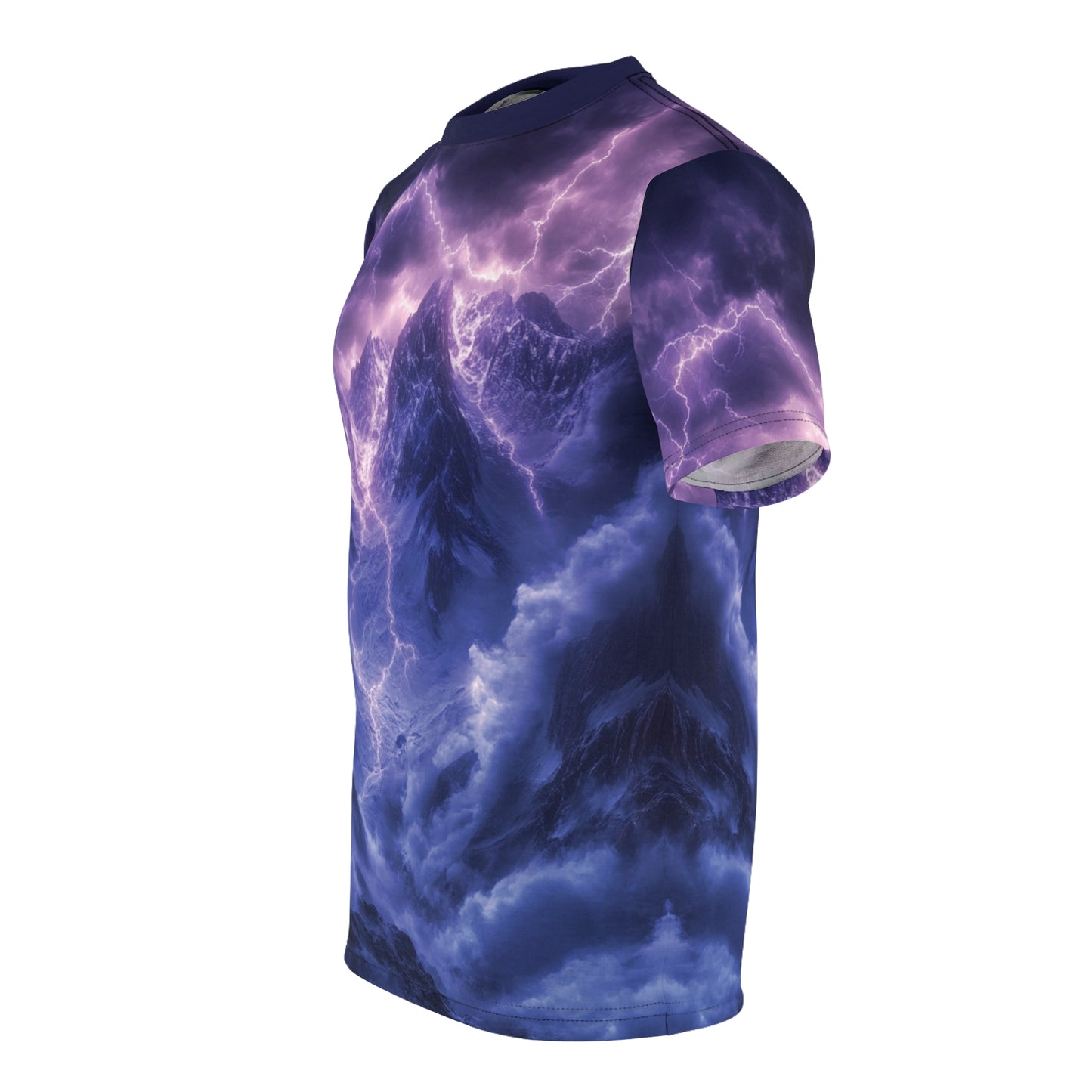 Lightning Storm Mountain All-Over Print T-Shirt