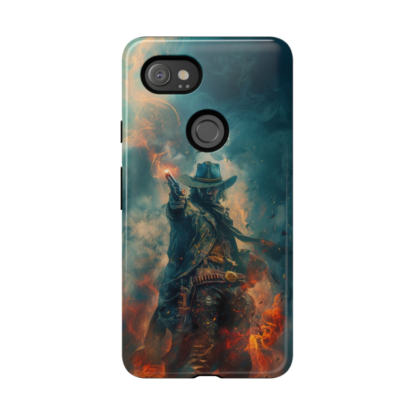 Flaming Outlaw Gunslinger – Tough Google Pixel Case