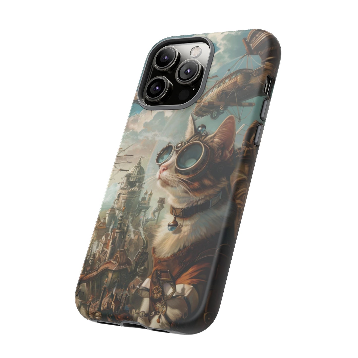 Steampunk Cat Adventurer - iPhone, Google Pixel, Samsung Galaxy