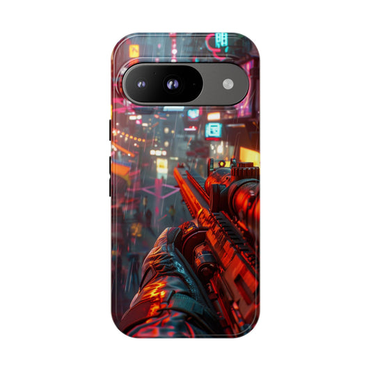 Neon Rain Sniper – Tough Google Pixel Case