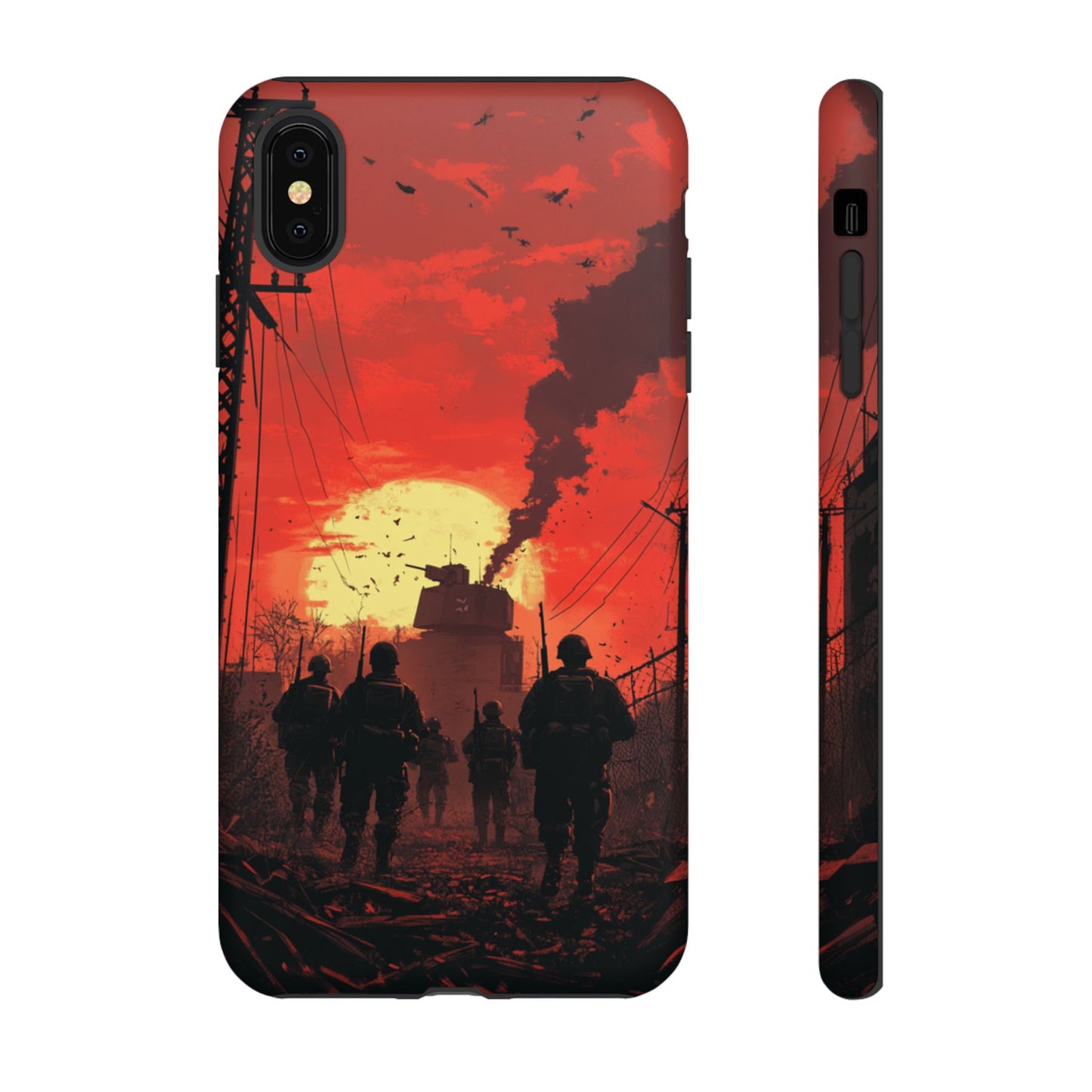 Dystopian Sunset Soldier Phone Case - iPhone, Google Pixel, Samsung Galaxy