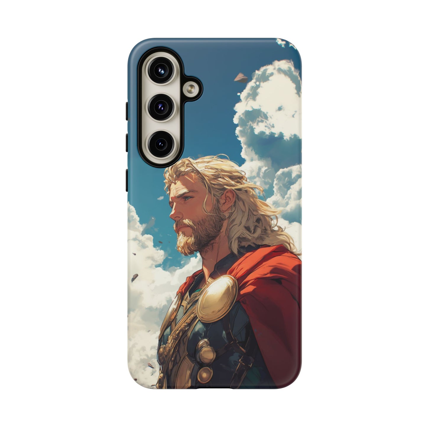 Celestial Protector: Anime-Style Thor Phone Case - iPhone, Google Pixel, Samsung