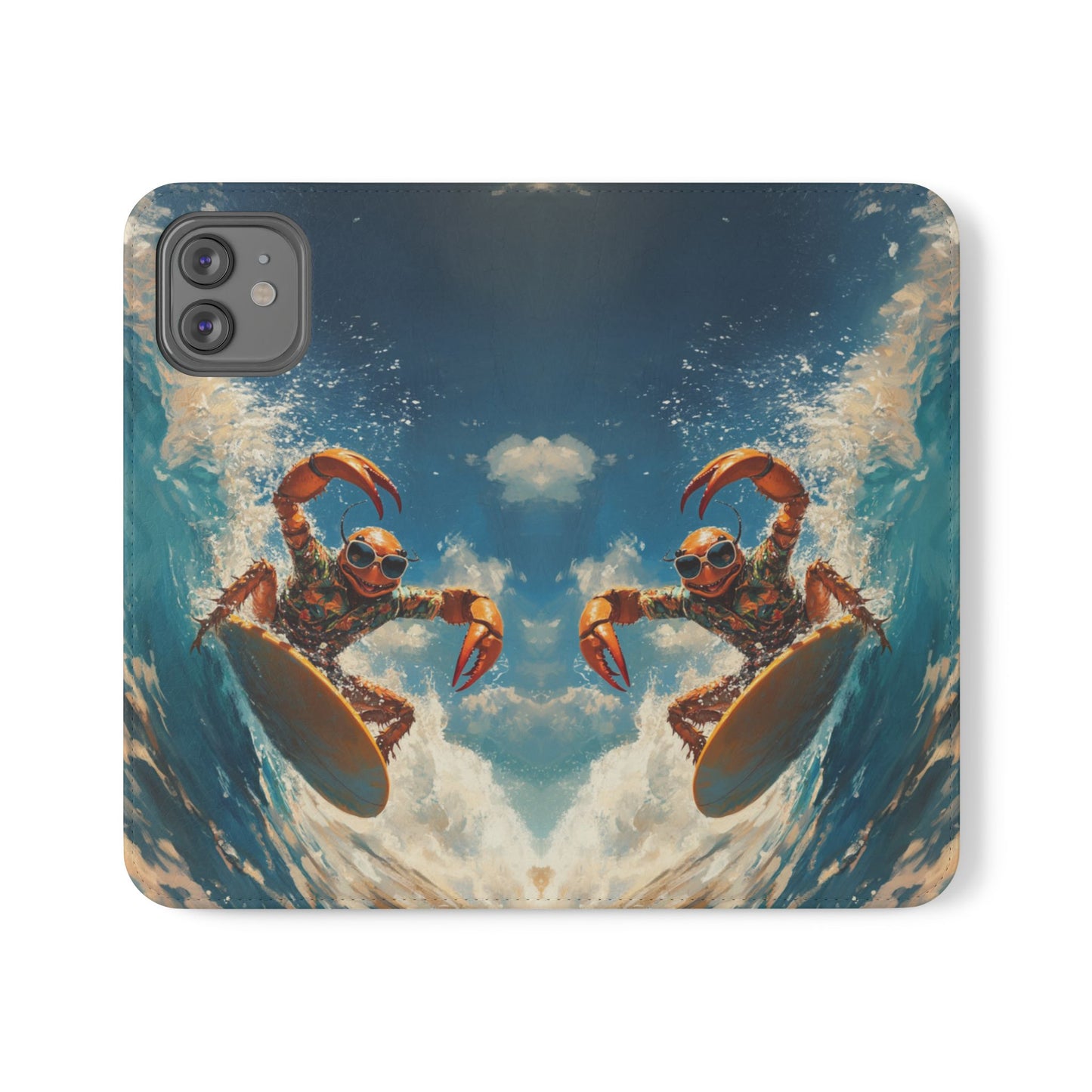 Surfing Crab - Wallet Flip Case