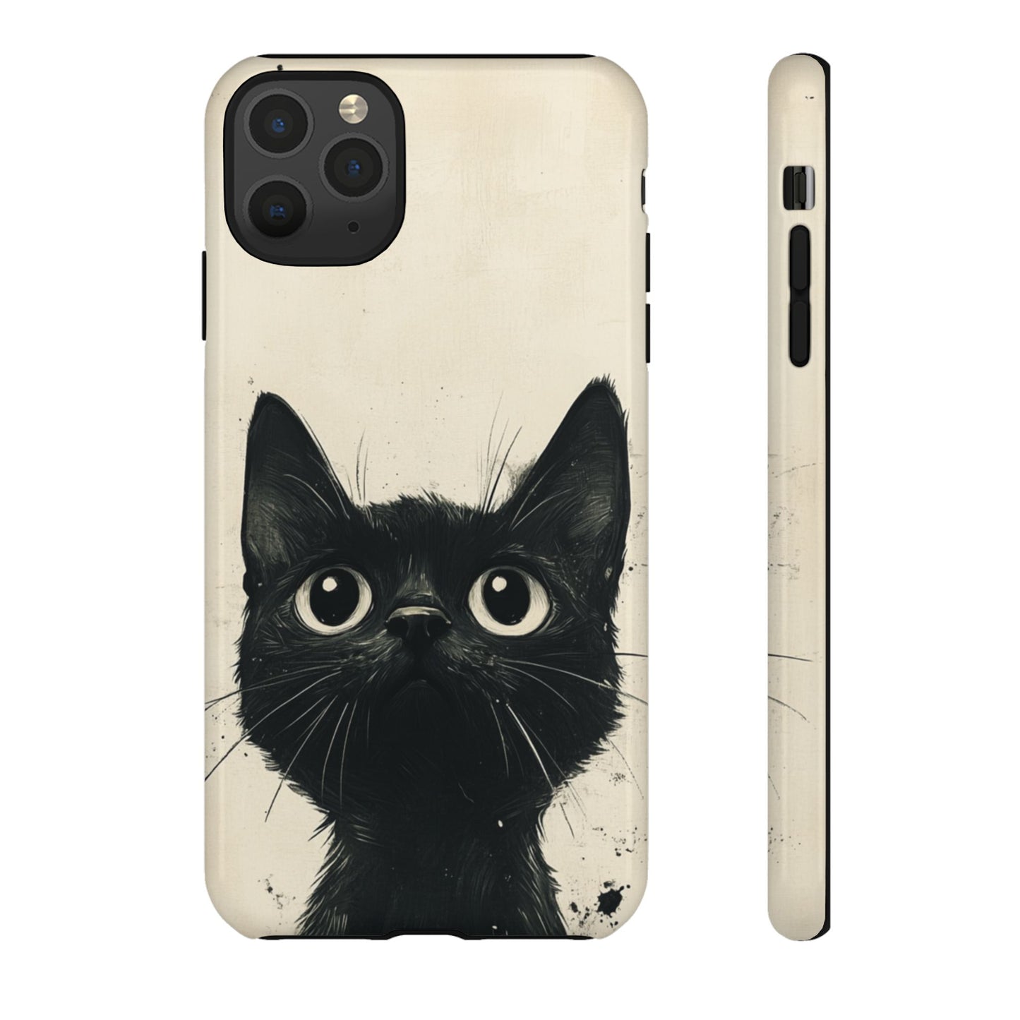 Black Cat Ink Sketch - Tough iPhone Case