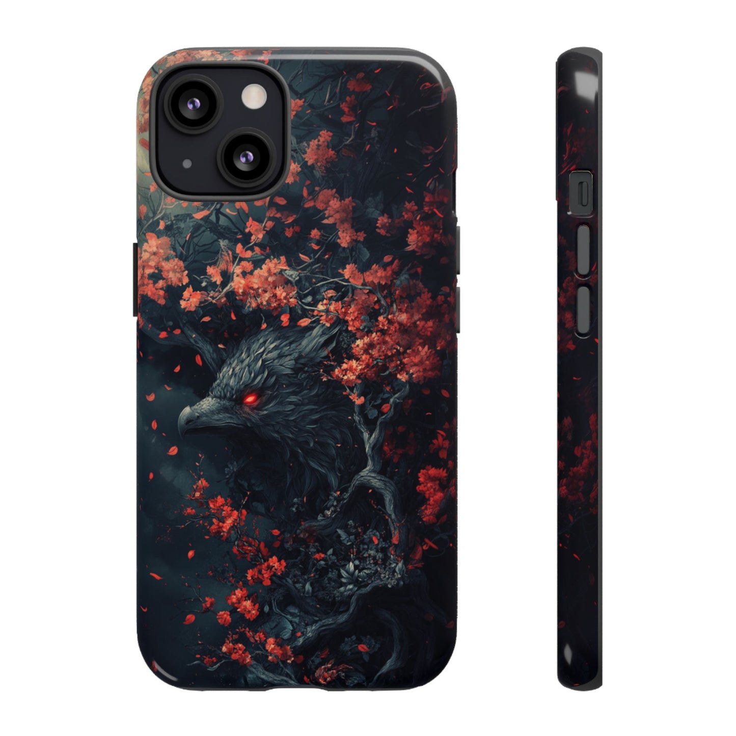 Crimson Raven Bloom – Tough iPhone Case